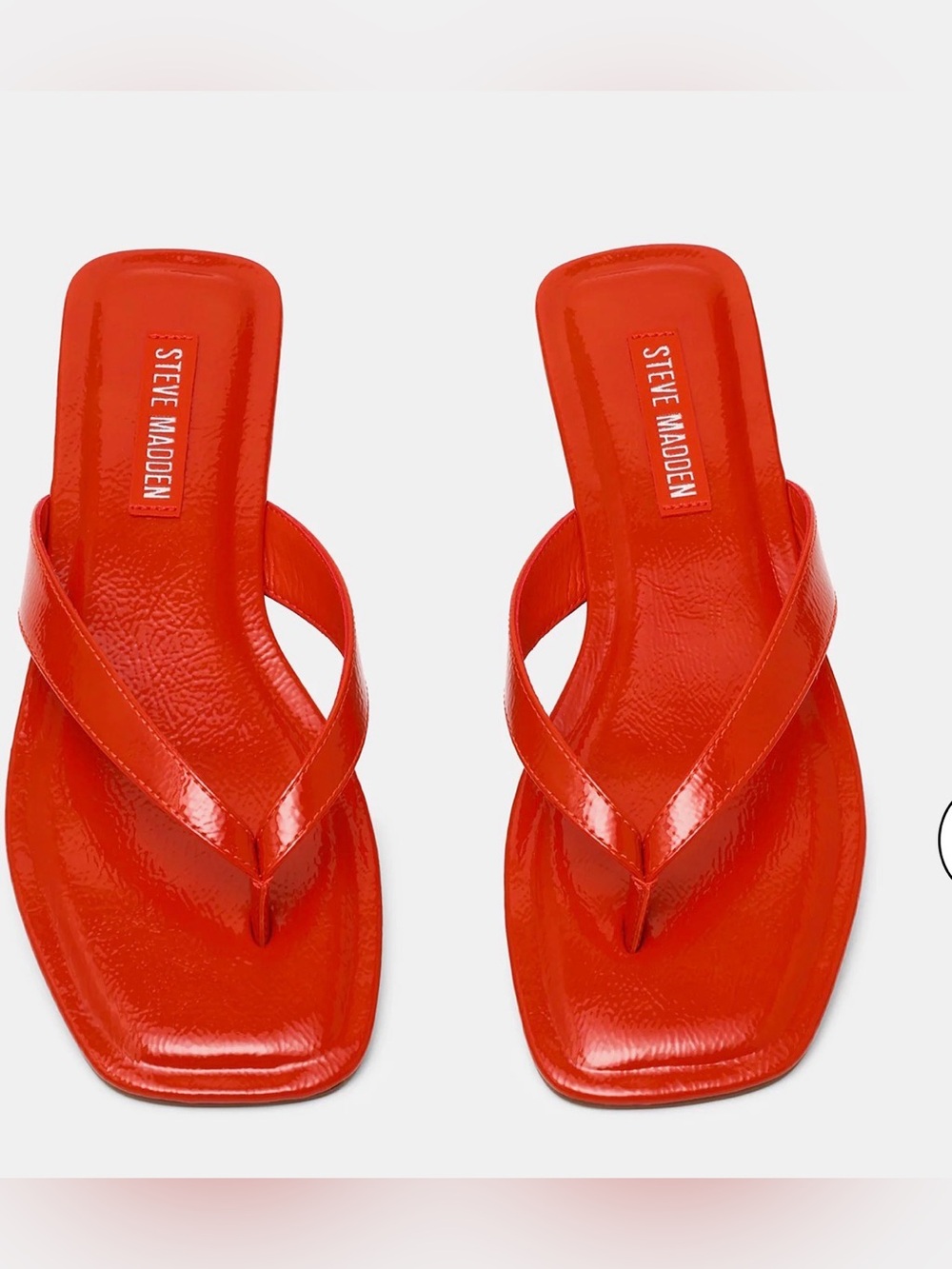 Steve Madden Red Patent Thong Sandals - Picture 2 of 4